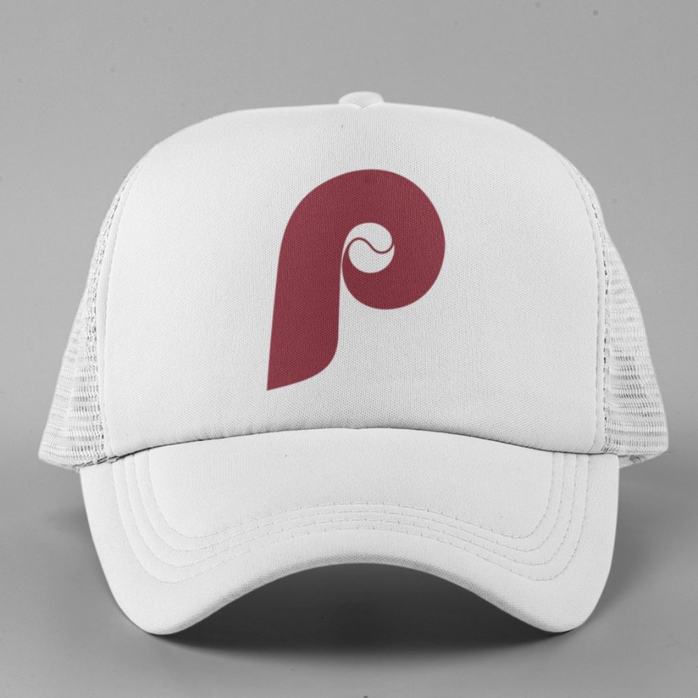 NEW Philadelphia Phillies Retro 80’s P Logo Foam Trucker Snapback Hat WHITE